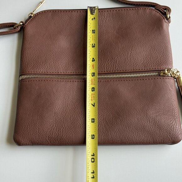 Brown Leather Crossbody Handbag - Picture 8 of 9